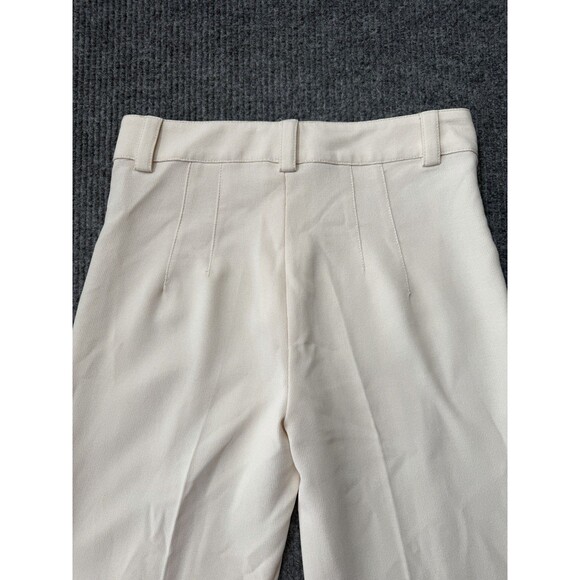 ZARA Womens Size Medium Pants Beige Cream High Waist Pleated Straight Leg - Picture 7 of 10